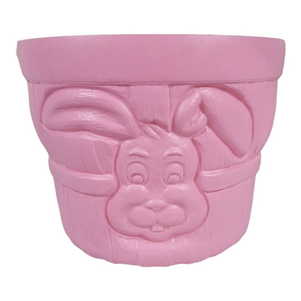 Vintage General Foam‎ Plastic Blow Mold Easter Basket Pink Bunny Rabbit largr